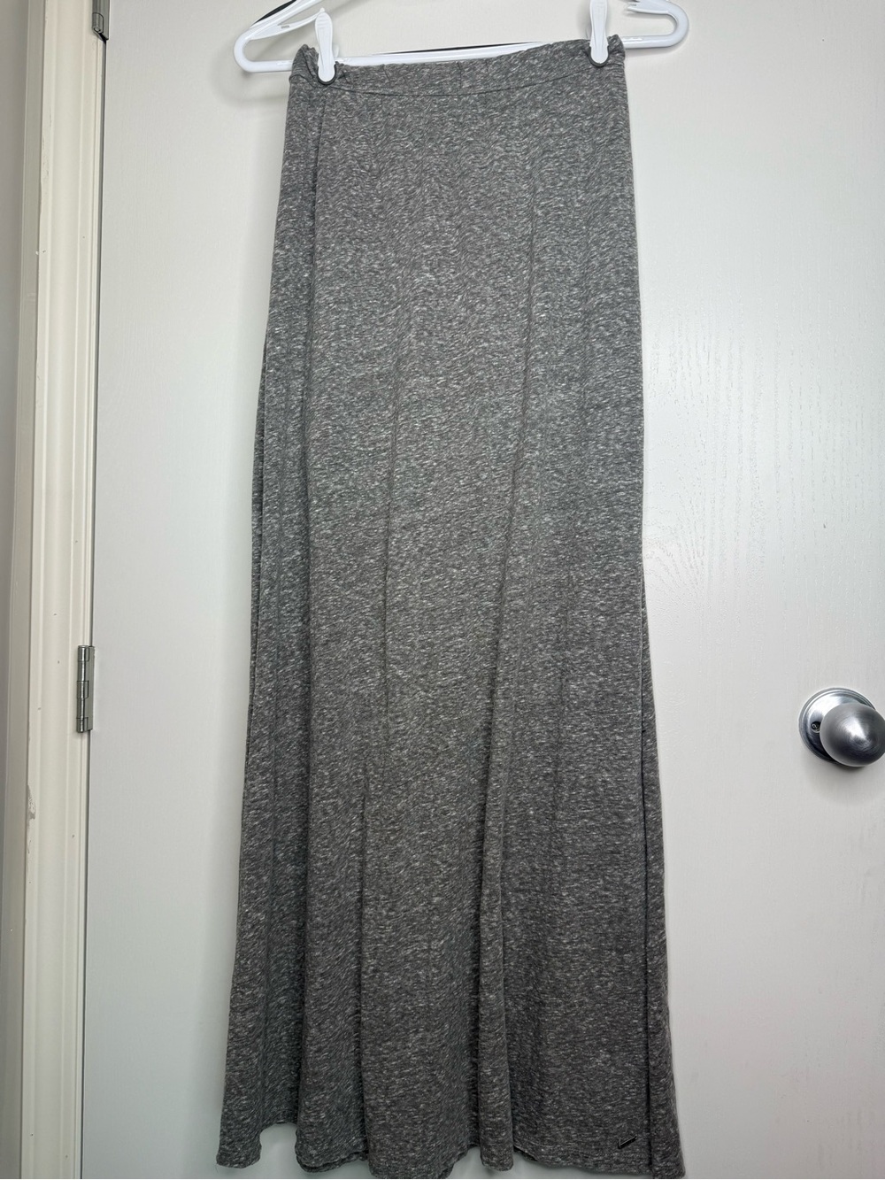 Hollister Gray Women's Maxi Skirt w side slits - Soft Stretch Knit Medium